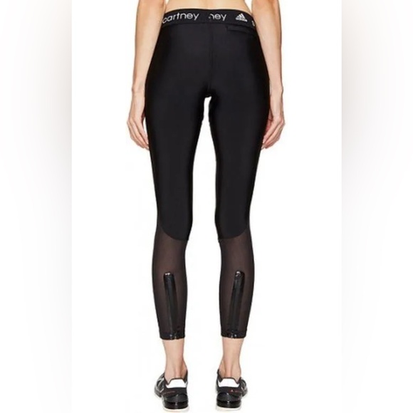 Adidas by Stella McCartney $95 Women's Run Long Leggings Black Zip Pants - Picture 8 of 16